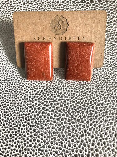 Goldstone Stud (Medium) Earrings
